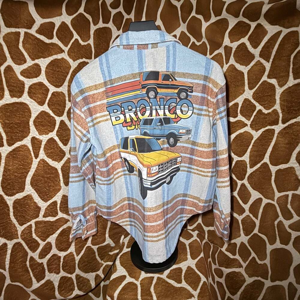 Ford Motor Company Women's Flannel Shirt Ford Bronco Size Small